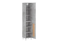 Aparador de madera contrachapada gris hormigón 34,5x34x180 cm ES97194
