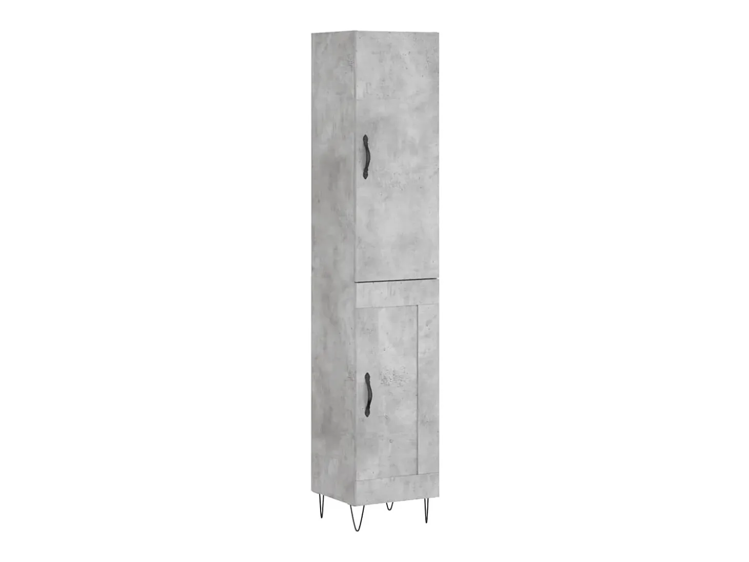 Aparador de madera contrachapada gris hormigón 34,5x34x180 cm ES97194