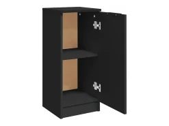 Aparador de madera contrachapada negro 30x30x70 cm