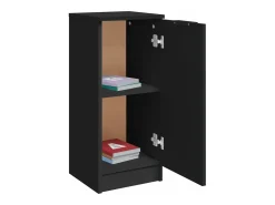Aparador de madera contrachapada negro 30x30x70 cm