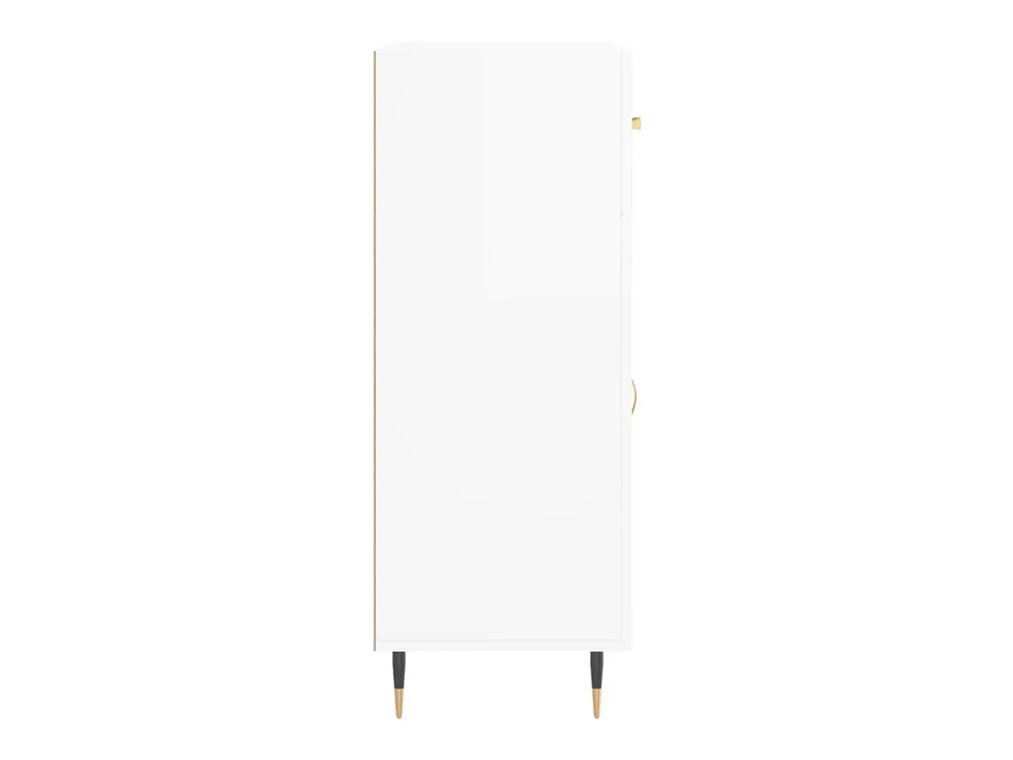Aparador de madera contrachapada blanco brillante 69,5x34x90 cm