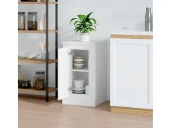 Aparador de madera contrachapada blanco 37,5x35,5x67,5 cm