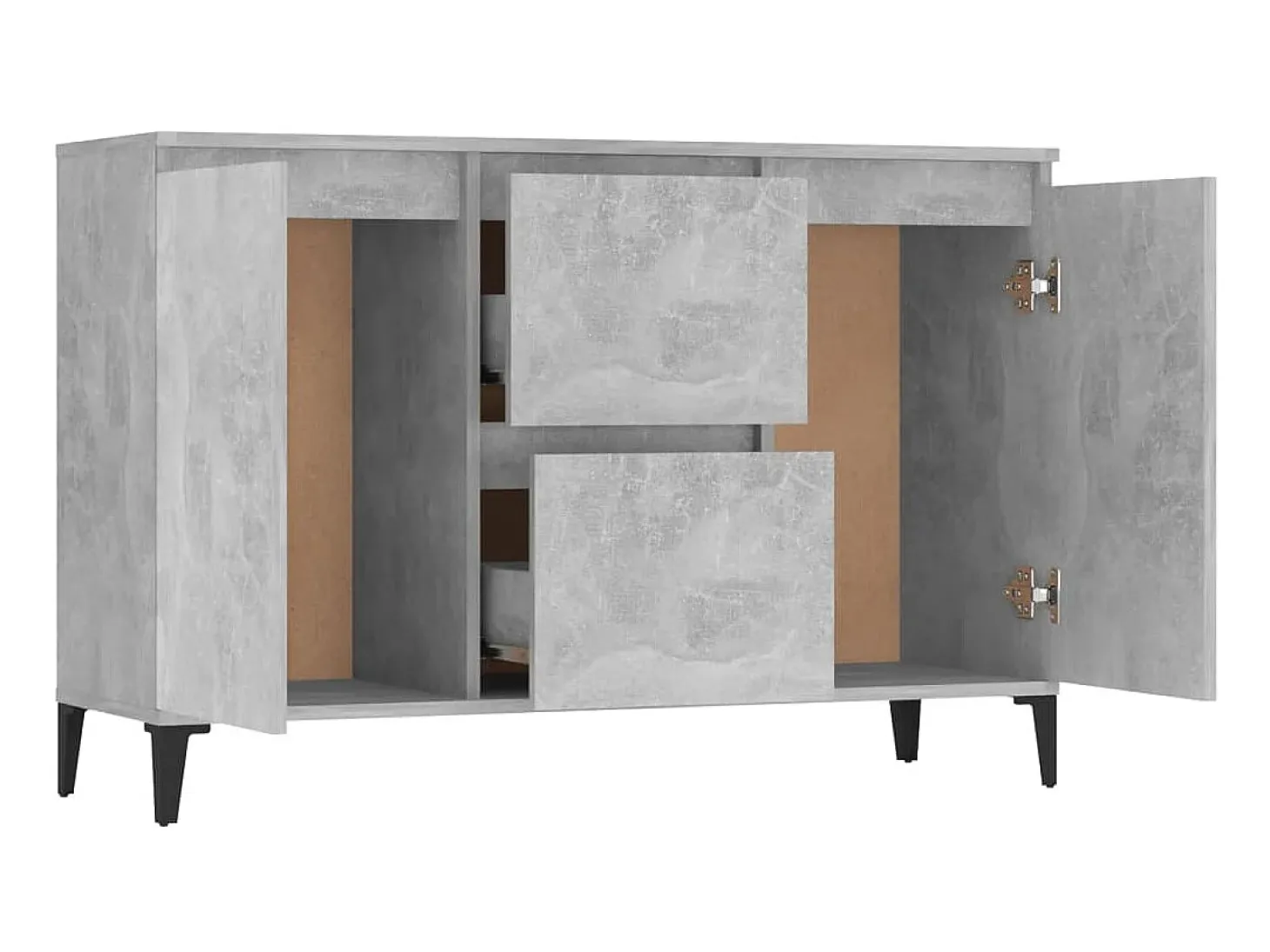 Aparador de madera contrachapada gris hormigón 104x35x70 cm ES92187