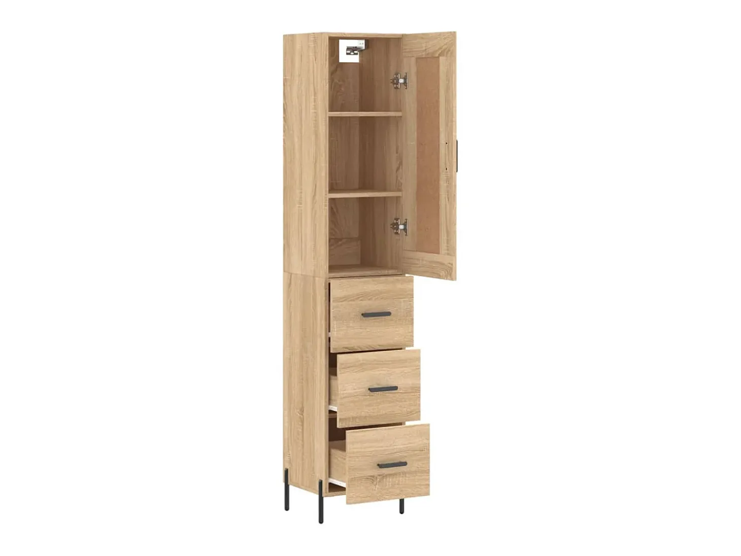Aparador de madera contrachapada roble Sonoma 34,5x34x180 cm ES67825