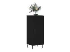 Aparador de madera contrachapada negro 34,5x34x90 cm ES55376