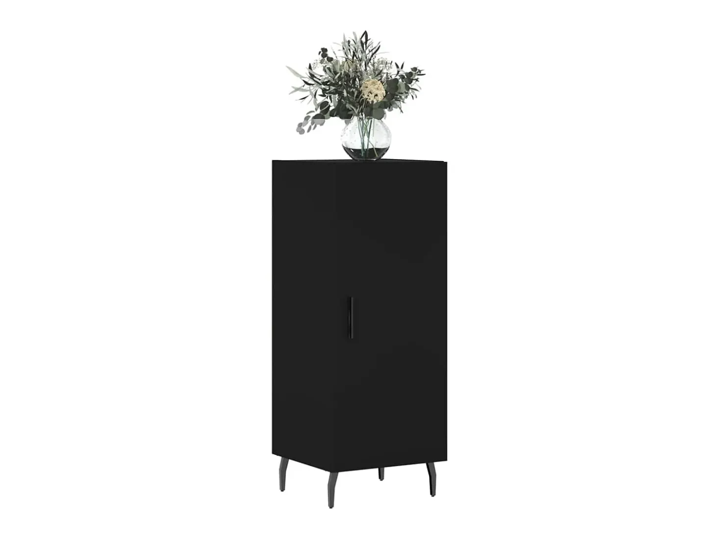Aparador de madera contrachapada negro 34,5x34x90 cm ES55376