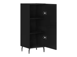 Aparador de madera contrachapada negro 34,5x34x90 cm ES55376