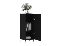 Aparador de madera contrachapada negro 34,5x34x90 cm ES55376