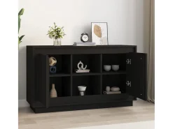 Aparador de madera contrachapada negro 102x35x60 cm ES600249
