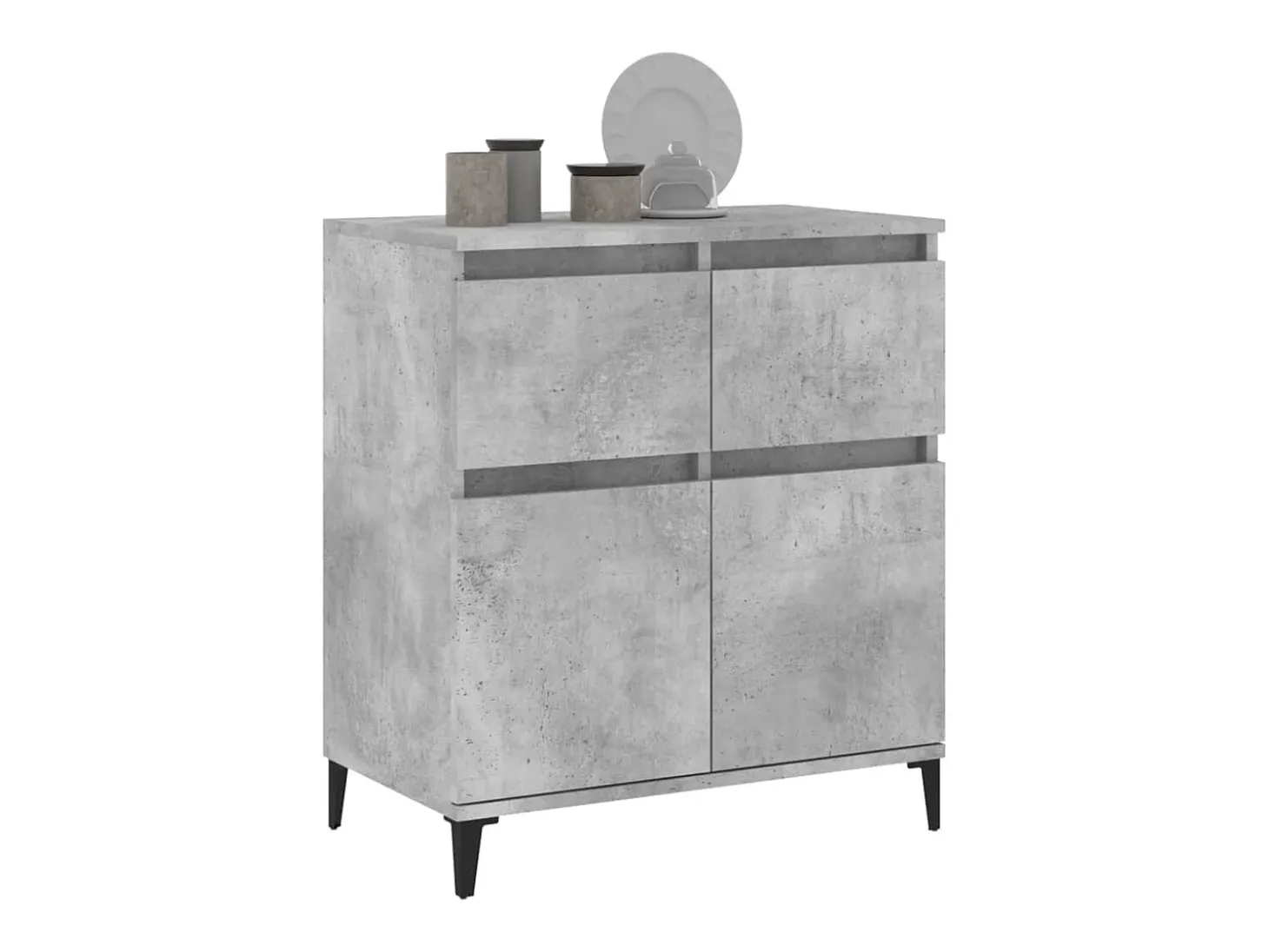 Aparador de madera contrachapada gris hormigón 60x35x70 cm ES78819