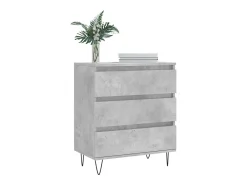 Aparador de madera contrachapada gris hormigón 60x35x70 cm