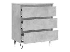 Aparador de madera contrachapada gris hormigón 60x35x70 cm