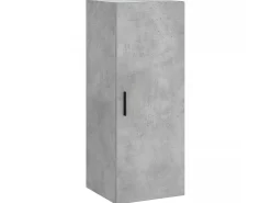 Aparador de madera contrachapada gris hormigón 34,5x34x180 cm ES36454