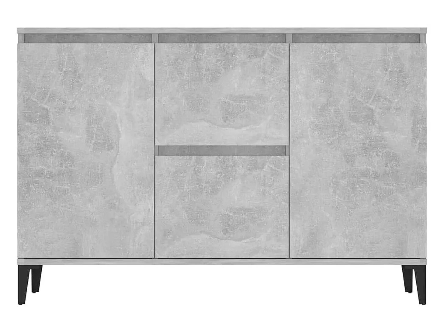 Aparador de madera contrachapada gris hormigón 102x35x70 cm