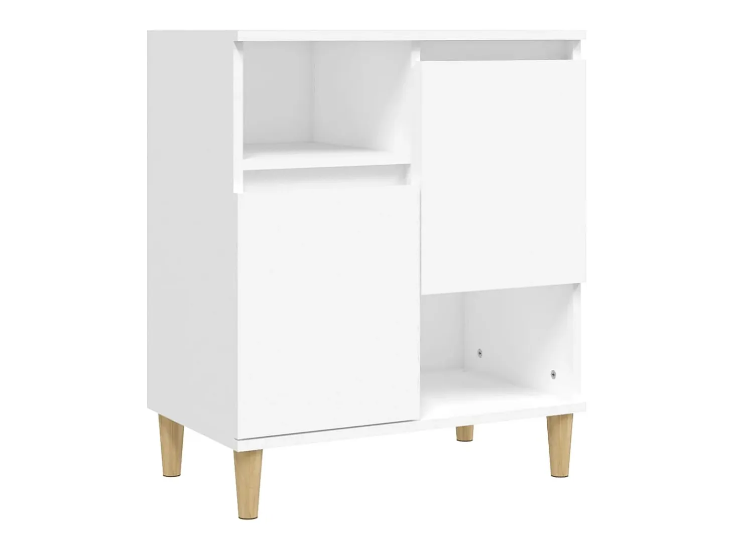 Aparador de madera contrachapada blanco 60x35x70 cm
