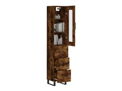 Aparador de madera contrachapada roble ahumado 34,5x34x180 cm ES58493