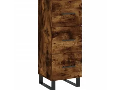 Aparador de madera contrachapada roble ahumado 34,5x34x180 cm ES58493
