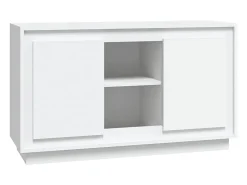 Aparador de madera contrachapada blanco 102x35x60 cm