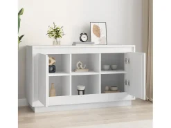 Aparador de madera contrachapada blanco 102x35x60 cm