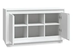 Aparador de madera contrachapada blanco 102x35x60 cm