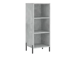Aparador de madera contrachapada gris hormigón 34,5x34x180 cm ES18673