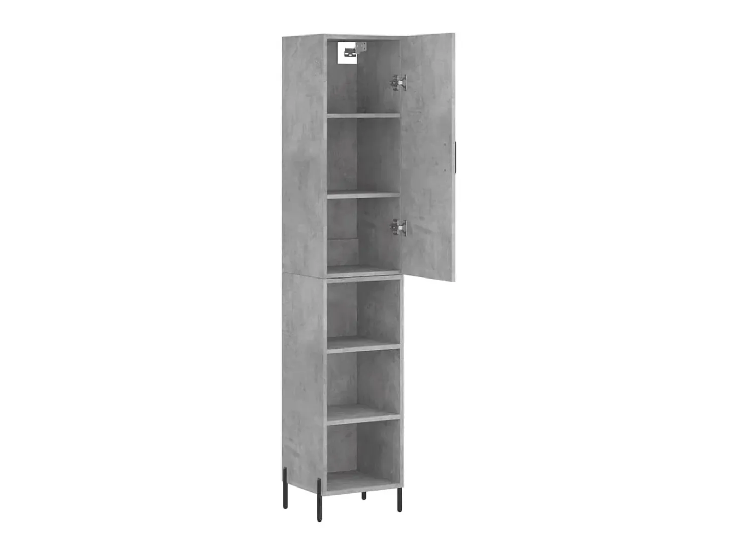 Aparador de madera contrachapada gris hormigón 34,5x34x180 cm ES18673