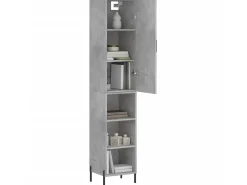 Aparador de madera contrachapada gris hormigón 34,5x34x180 cm ES18673