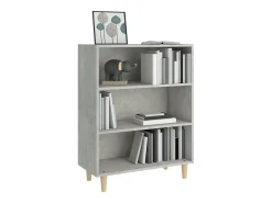Aparador de madera contrachapada gris hormigón 69,5x32,5x90 cm