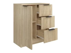 Aparador de madera contrachapada color roble Sonoma 60x30x70 cm ES19565