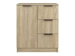 Aparador de madera contrachapada color roble Sonoma 60x30x70 cm ES19565