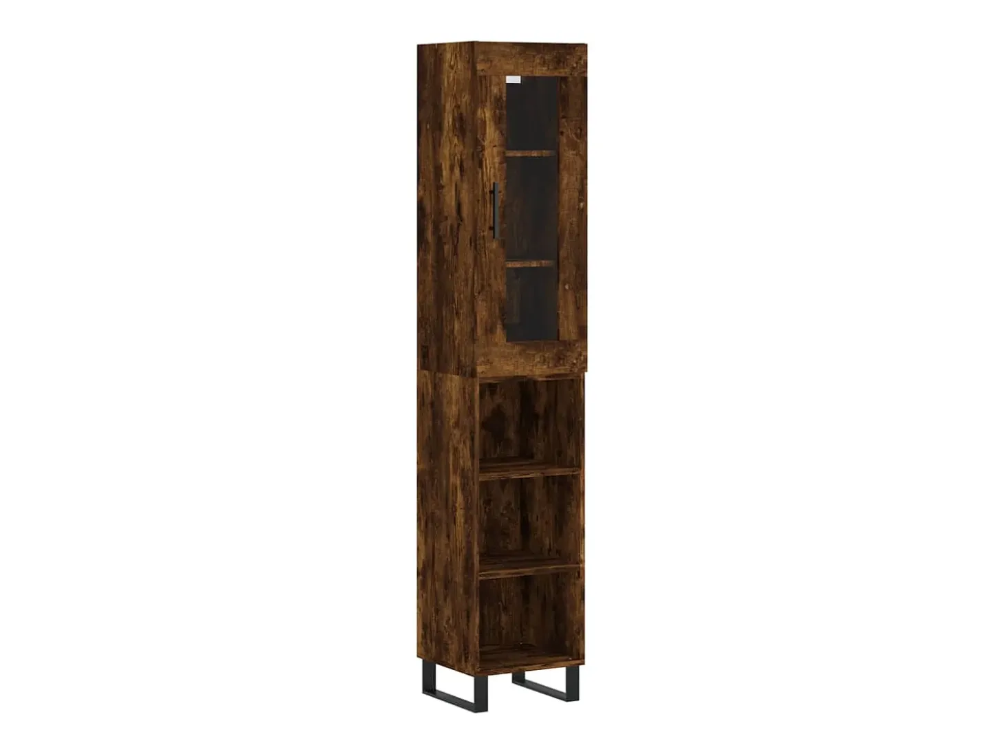Aparador de madera contrachapada roble ahumado 34,5x34x180 cm