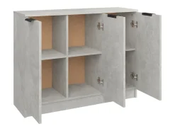 Aparador de madera contrachapada gris hormigón 90,5x30x70 cm