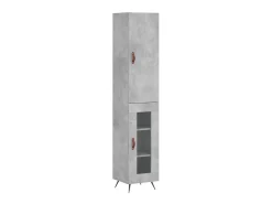 Aparador de madera contrachapada gris hormigón 34,5x34x180 cm ES30935