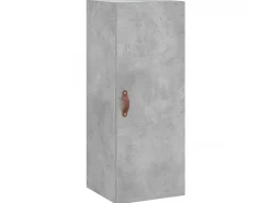 Aparador de madera contrachapada gris hormigón 34,5x34x180 cm ES30935