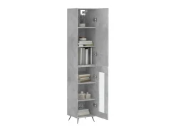 Aparador de madera contrachapada gris hormigón 34,5x34x180 cm ES30935