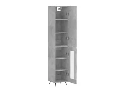 Aparador de madera contrachapada gris hormigón 34,5x34x180 cm ES30935