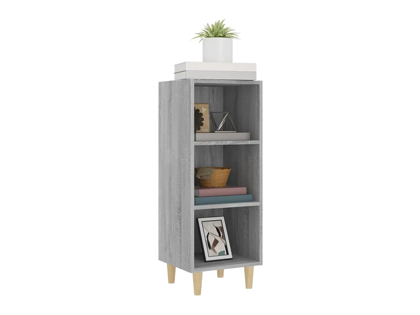 Aparador de madera contrachapada gris Sonoma 34,5x32,5x90 cm ES33706