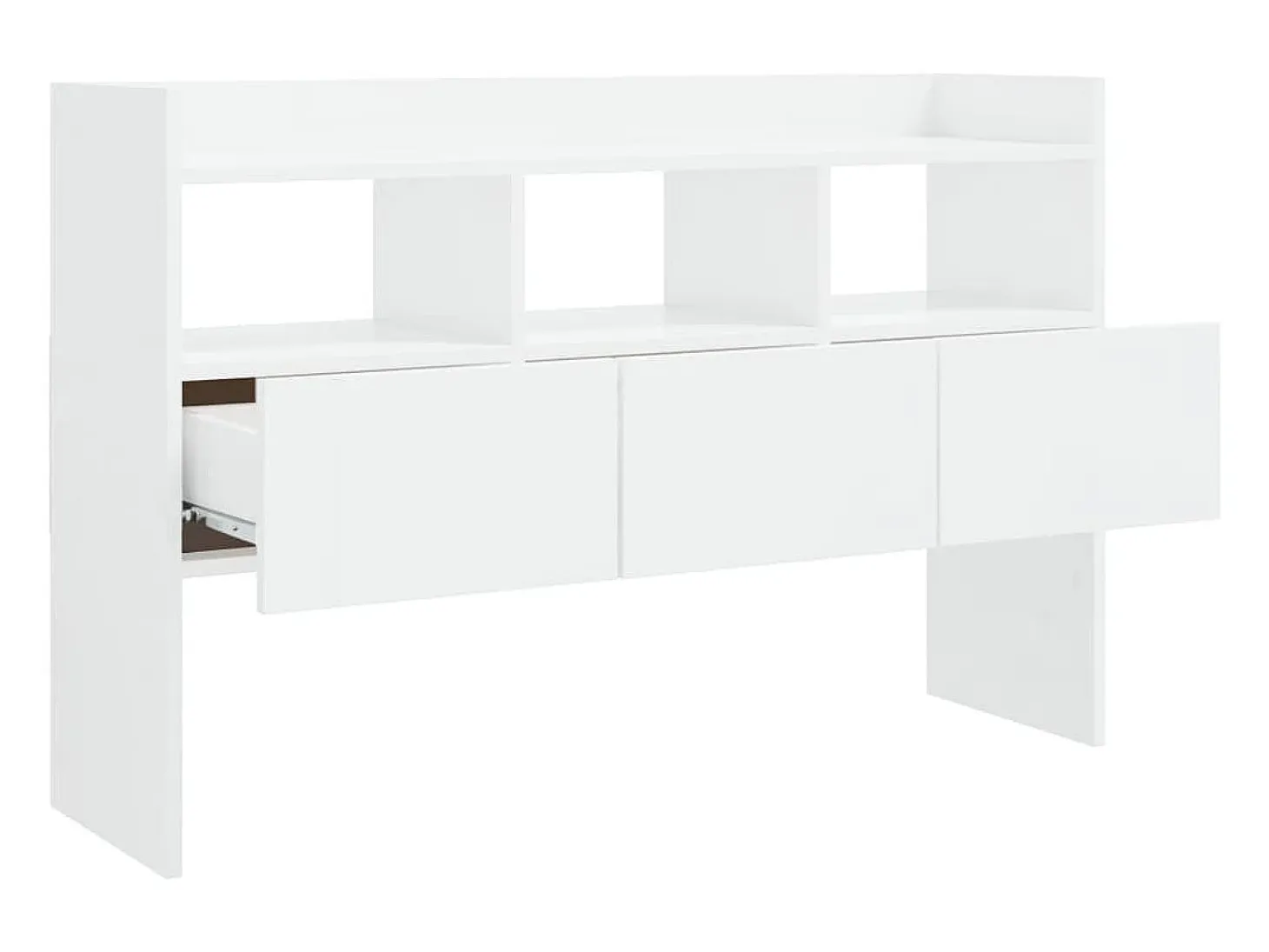Aparador de madera contrachapada blanco brillante 105x30x70 cm