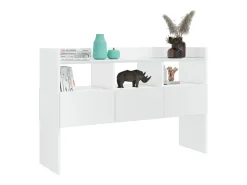 Aparador de madera contrachapada blanco brillante 105x30x70 cm