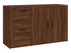 Aparador de madera contrachapada marrón roble 100x33x59,5 cm ES85922