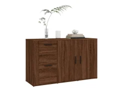 Aparador de madera contrachapada marrón roble 100x33x59,5 cm ES85922