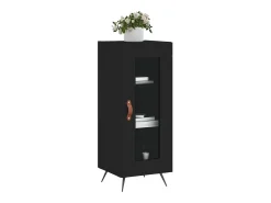 Aparador de madera contrachapada negro 34,5x34x90 cm ES22884
