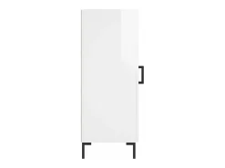 Aparador de madera contrachapada blanco brillante 34,5x34x90 cm