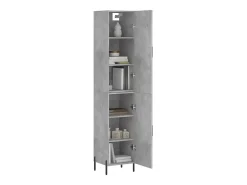 Aparador de madera contrachapada gris hormigón 34,5x34x180 cm ES95553