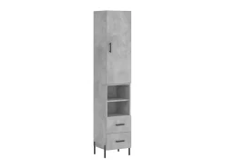 Aparador de madera contrachapada gris hormigón 34,5x34x180 cm ES81953
