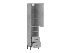 Aparador de madera contrachapada gris hormigón 34,5x34x180 cm ES81953
