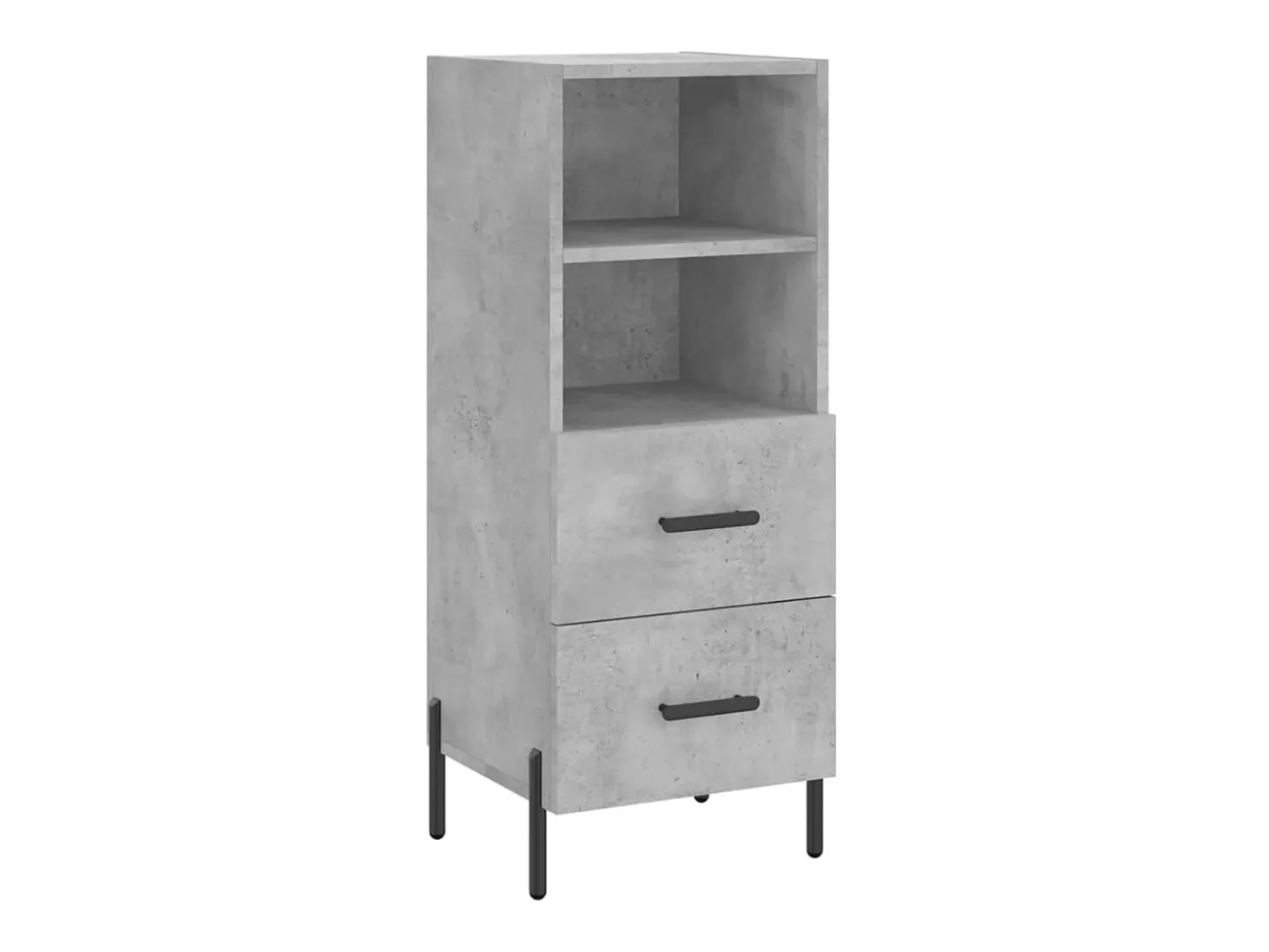 Aparador de madera contrachapada gris hormigón 34,5x34x180 cm ES81953