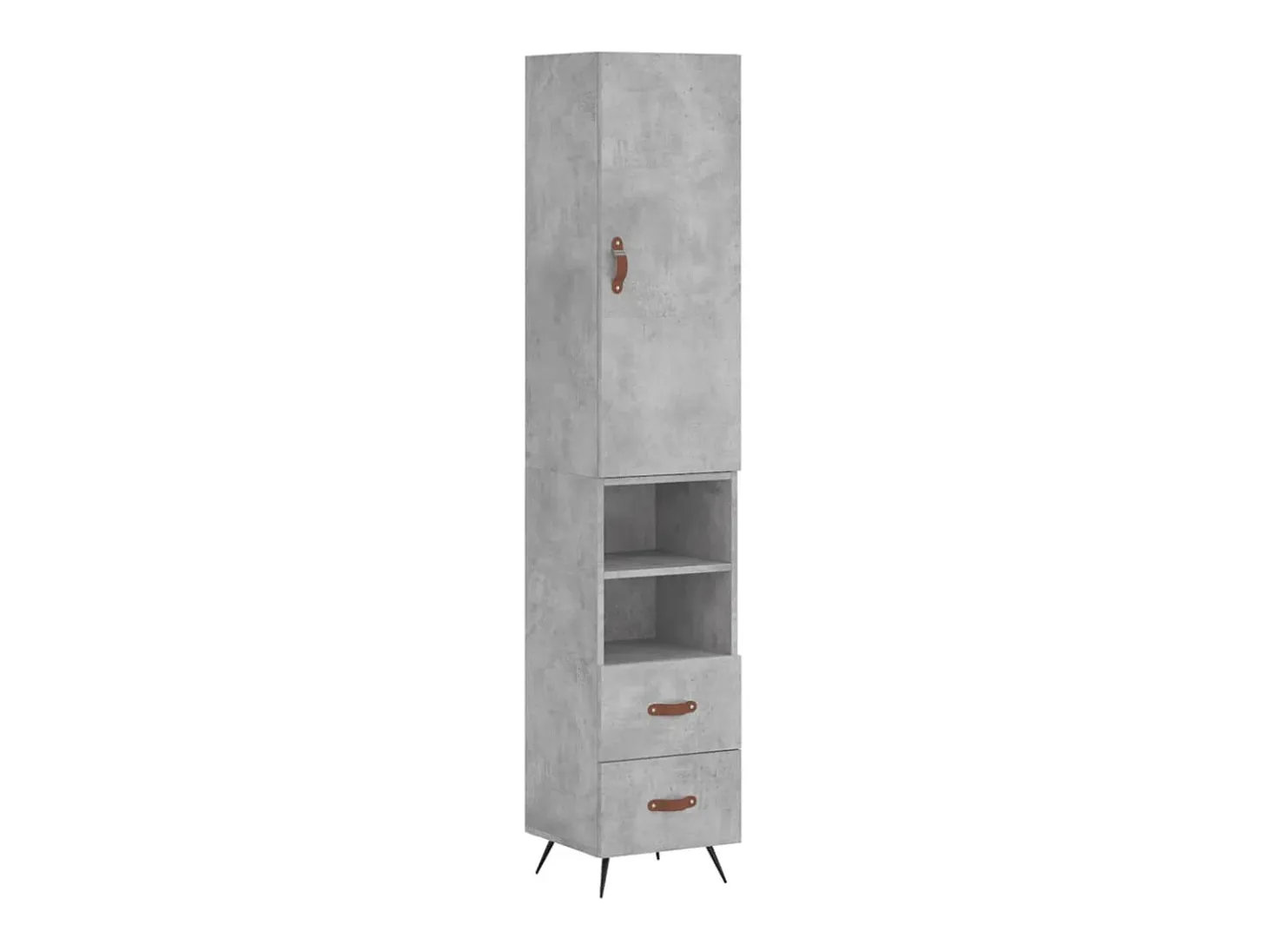 Aparador de madera contrachapada gris hormigón 34,5x34x180 cm ES80708
