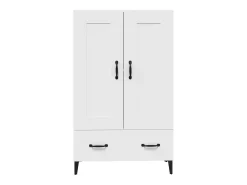 Aparador de madera contrachapada blanco 70x31x115 cm
