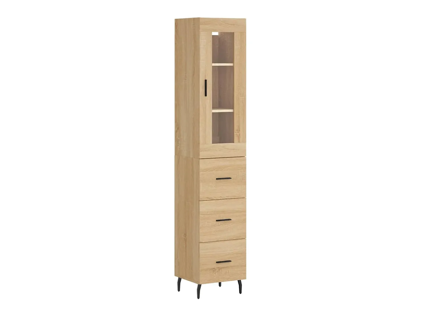 Aparador de madera contrachapada roble Sonoma 34,5x34x180 cm ES26381